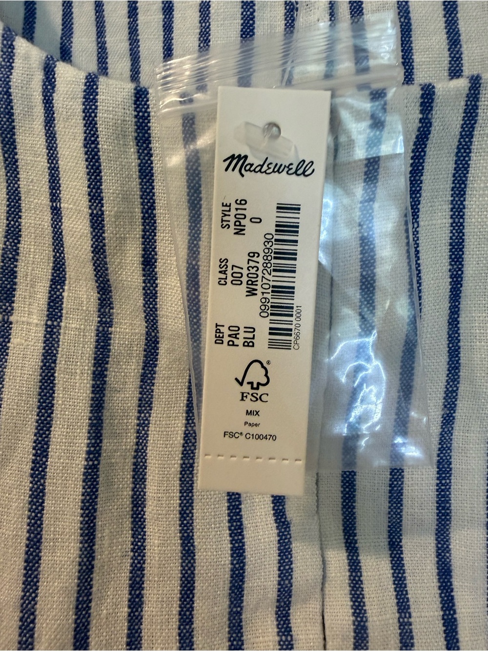 Madewell The Harlow Linen Blue & White Tank & Wide Leg Pants - Picture 5 of 10